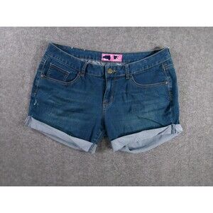 Comfort Denim Shorts Women 16 Blue Jorts Cuffed Denim Dark Wash Summer Beachy